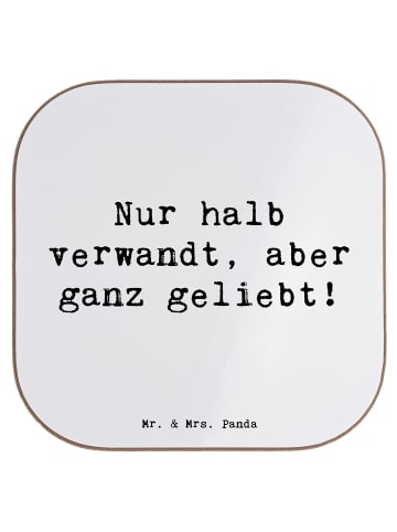 Mr. & Mrs. Panda Untersetzer Halbbruder Liebe mit Spruch in Weiß
