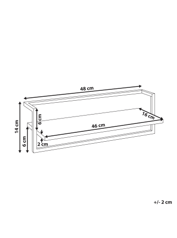 Beliani Handtuchhalter BETANIA in Schwarz/Weiß - (W) 48 x (H) 14 x (L) 16 cm
