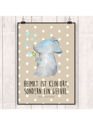 Mr. & Mrs. Panda Bild Elefant Seifenblasen mit Spruch in Beige Pastell
