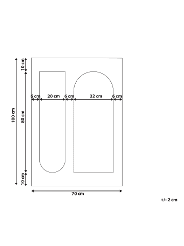 Beliani Wandspiegel MARCIGNY in Weiß - (W) 70 x (H) 100 x (L) 6 cm Vertikal