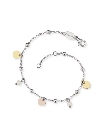 Engelsrufer  925 Sterling Silber rhodiniert Tricolor Armband 17+2cm