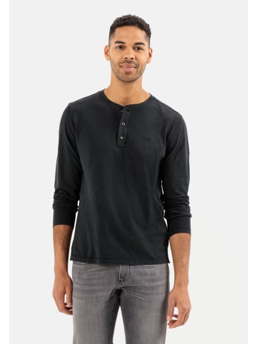 Camel Active Langarmshirt Henley in Schwarz
