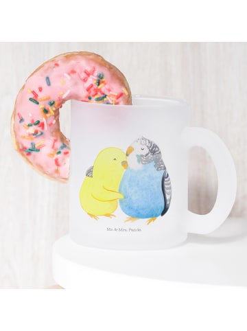 Mr. & Mrs. Panda Große Teetasse Wellensittich Liebe ohne Spruch in Transparent