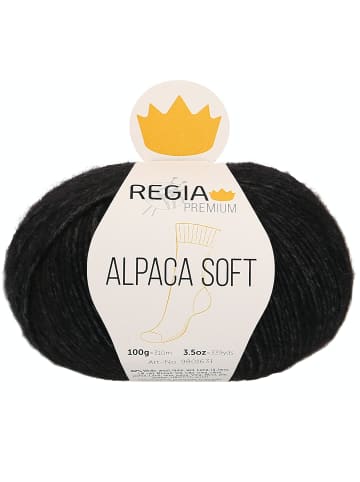 Regia Handstrickgarne Premium Alpaca Soft, 100g in Schwarz
