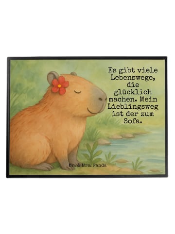 Mr. & Mrs. Panda Schreibunterlage Capybara Blume Design mit Spruch in Weiß