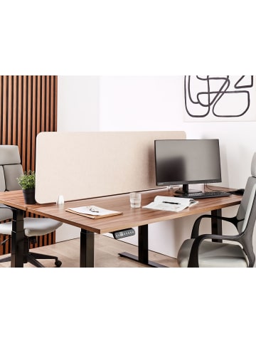 Beliani Schreibtischtrennwand SPLIT in Beige - (W) 160 x (H) 50 x (L) 1 cm