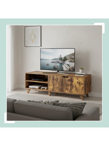 relaxdays TV-Lowboard in Braun - (B)140 x (H)50 x (T)40 cm