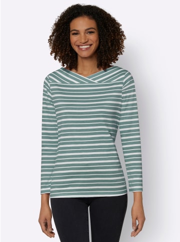 WITT WEIDEN Shirt in jade-champagner-geringelt