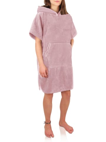 normani Surfer Poncho - Baumwoll Bademantel mit Kapuze in Rosa