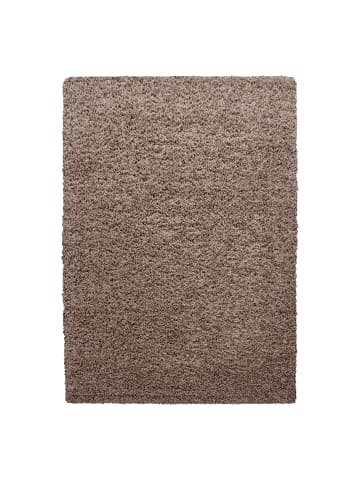 KADIMA DESIGN Teppich Hochflor Unifarben Polypropylen Wohnzimmer Shaggy in Mokka