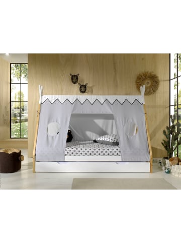 58 aufm Kessel ZELTBETT Karyn 7 206x158x98 aus Kiefer Massivholz in Weiß/natur