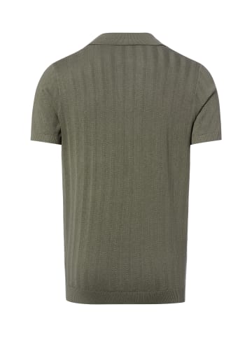 Finshley & Harding London Strick-Poloshirt in khaki