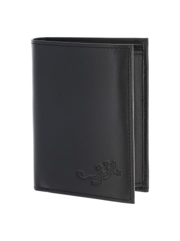 oxmox Leather Geldbörse RFID Schutz Leder 13 cm schwarz-lizard 2.0