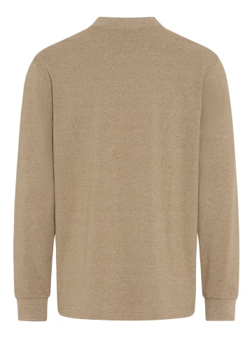 Bruno Banani Henleyshirt in braun meliert