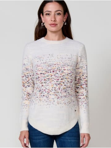 KOROSHI Weicher Damenpullover im Jacquardmuster in weiß