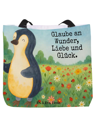 Mr. & Mrs. Panda Strandtasche Pinguin Marienkäfer Design mit Spruch in Weiß