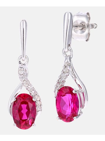 Diamant L'éternel Ohrhänger aus 375 Weißgold mit Diamant mit Rubin
