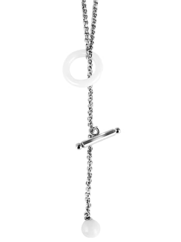 Adeliás Damen Halskette – Erbskette aus Edelstahl 43 cm in silber