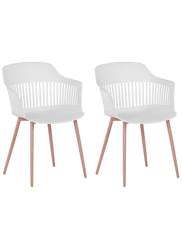 Beliani 2er-Set Esszimmerstuhl BERECA in Weiß/Braun