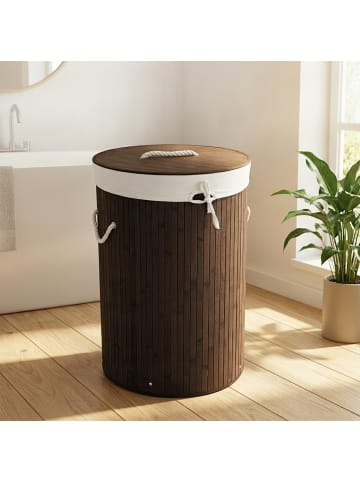 2 x Wäschekorb in Braun - (H)65 x Ø41 cm