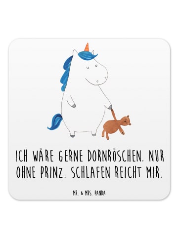 Mr. & Mrs. Panda Untersetzer Set Einhorn Teddy mit Spruch in Weiß
