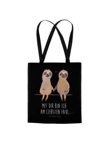 Mr. & Mrs. Panda Schultasche Faultier Pärchen mit Spruch in Schwarz