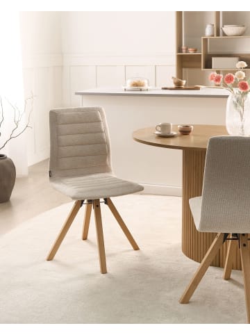 Beliani 2er-Set Esszimmerstuhl ROX in Beige/Braun
