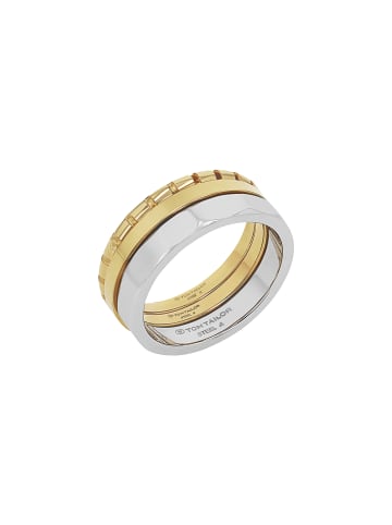 Tom Tailor Ring Edelstahl, IP gold in bicolor