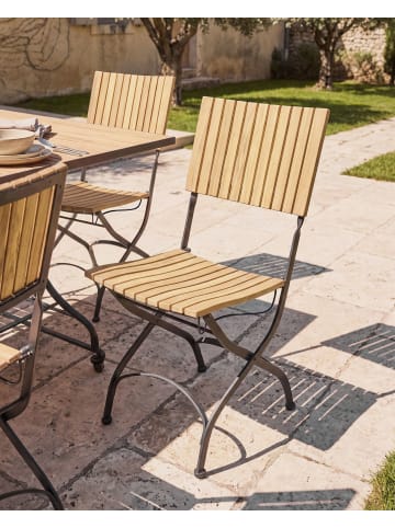 Beliani 2er-Set Gartenstuhl LASCARI in Braun/Schwarz
