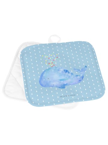 Mr. & Mrs. Panda Topflappen Wal Konfetti ohne Spruch in Blau Pastell