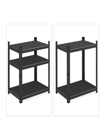 relaxdays Schwerlastregal in Schwarz - (B)60 x (H)90 x (T)40 cm