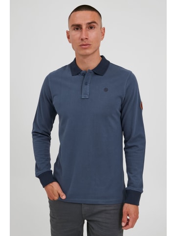BLEND Langarm-Poloshirt BHRalle 20703709 ME Longsleeve mit verlängerter Rückenpartie in Blau