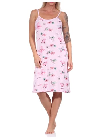 NORMANN Spaghetti Nachthemd florales Design Übergrösse 125 215 212 in rosa