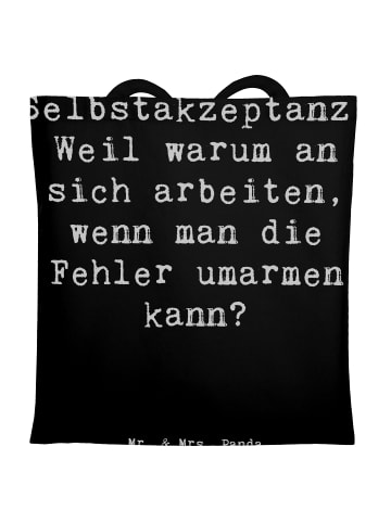Mr. & Mrs. Panda Stoffbeutel Spruch Selbstakzeptanz Umarmen mit ... in Schwarz