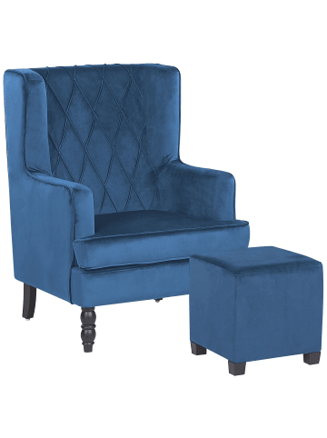 Beliani 2-tlg Sessel SANDSET in Blau