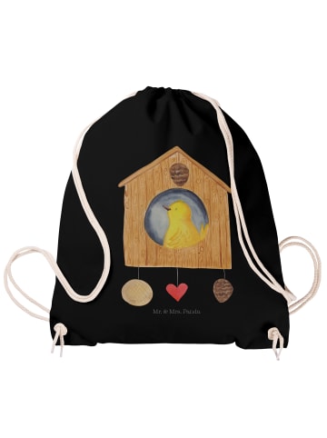 Mr. & Mrs. Panda Jutebeutel Vogelhaus Home ohne Spruch in Schwarz