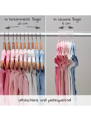 LaLoona Kleiderbügel für Babys und Kinder (22 Stück) in weiss
