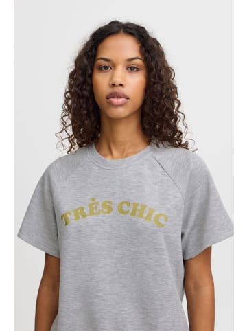 ICHI IXSVALA SS regular fit in Medium grey melange