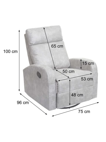 MCW Fernsehsessel A54 Premium, drehbar, Wippfunktion, Stoff/Textil hellgrau