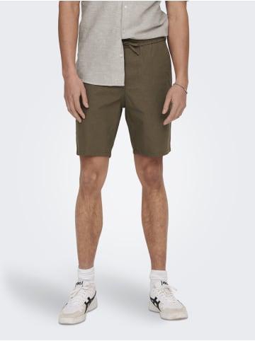 Only&Sons Leichte Stoff Shorts Bermuda Hose ONSLINUS in Braun