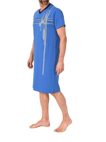 NORMANN Kurzarm Nachthemd Übergrössen in blau