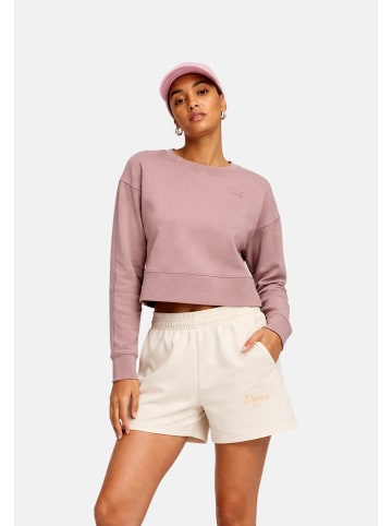 Puma Shorts 'ESS SCRIPT HIGH-WAIST' in beige