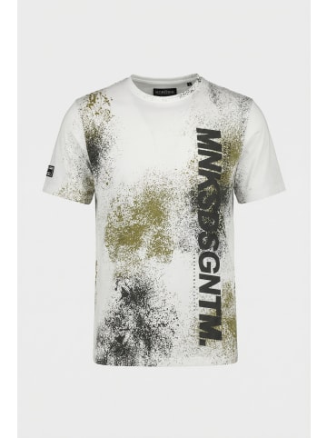 KOROSHI Crew cotton all over t-shirt in weiß