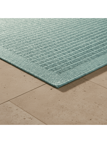 KADIMA DESIGN Teppich Outdoor Waschbar Einfarbig DAFNE Strapazierfähig OEKO-TEX in Blau