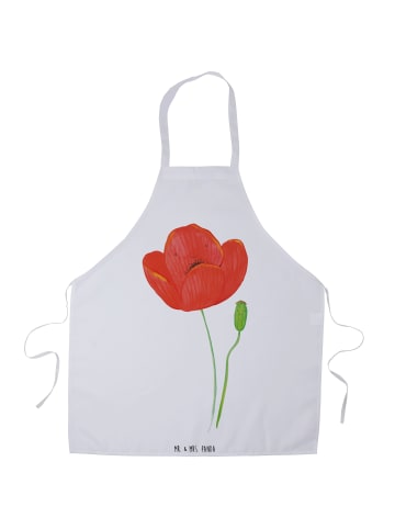 Mr. & Mrs. Panda Latzschürze Blume Mohnblume ohne Spruch in Weiß