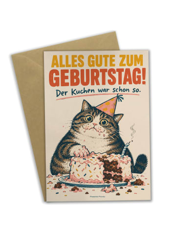 Mr. & Mrs. Panda Geburtstagskarte Katze Tortendiebstahl Design m... in Weiß