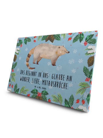 Mr. & Mrs. Panda Tee Adventskalender Nasenbär mit Spruch in Eisblau