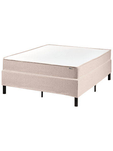Beliani Doppelbett COUNTESS  in Beige/Braun - (W) 121 x (H) 53 x (L) 201 cm
