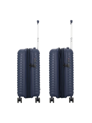 D&N Travel Line 4500 4 Rollen Kabinentrolley S 55 cm mit Dehnfalte darkblue