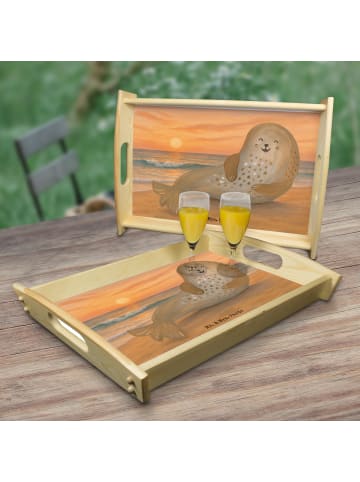 Mr. & Mrs. Panda Tablett Robbe Lachen Design ohne Spruch in Weiß